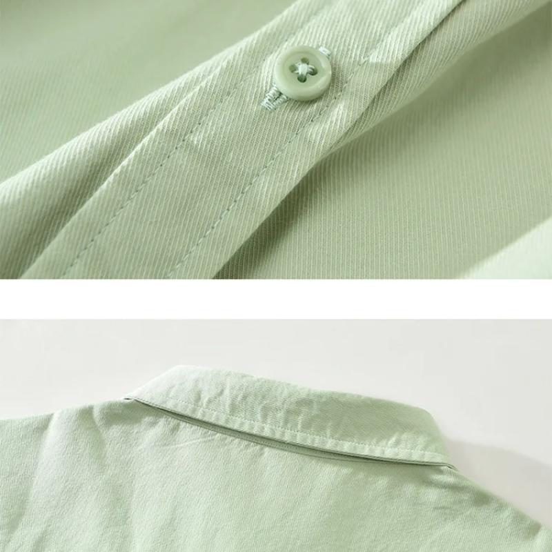Весенне-летние свежие мужские рубашки с длинными рукавами, повседневные повседневные рубашки из чистого хлопка с лацканами, однотонные свободные рубашки, универсальные мужские топы в простом стиле, 12 цветов