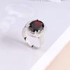 Серебряное кольцо с натуральным темным гранатом, овальное 10*12 мм, драгоценный камень, серебро 925 пробы, изысканные ювелирные изделия для женщин, повседневная одежда, подарок