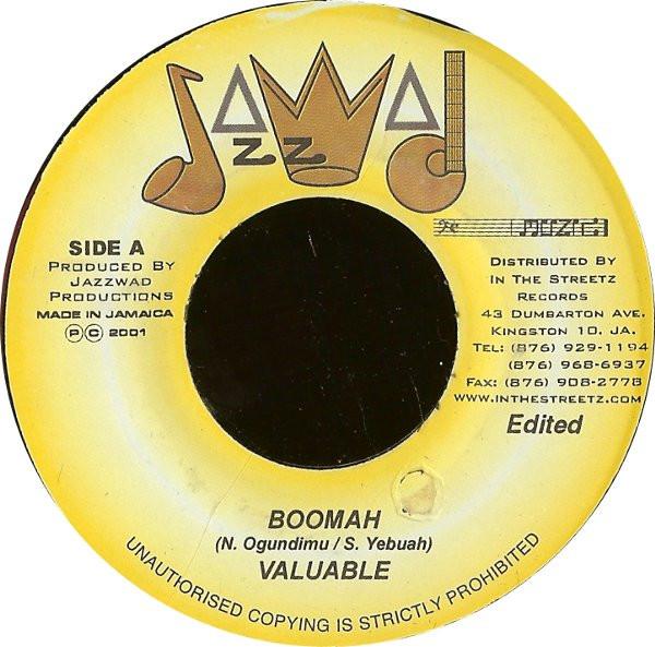7-дюймовая пластинка ЦЕННАЯ - Boomah NONE Jazzwad 2001 Ямайка Регги, Ска и Даб Б/У