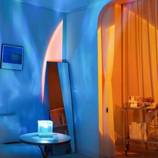 Проектор Авроры с пультом и управлением через приложение 16 меняющих цвет светодиодных ночников 360 градусов комнатное освещение