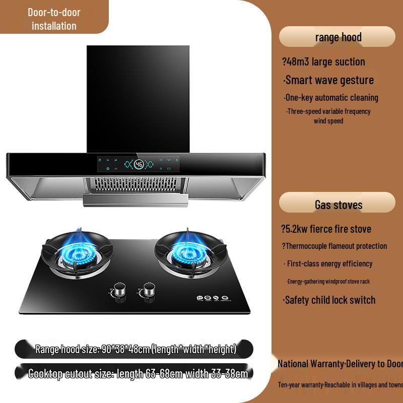European Style High Suction Kitchen Range Hood: Top Mount T-Type with Automatic Cleaning.