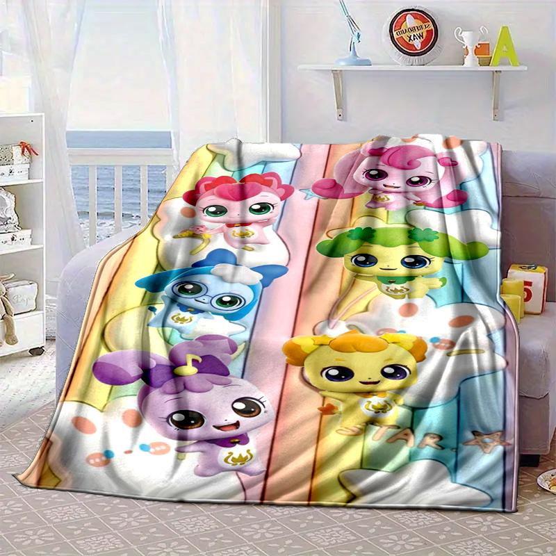 Pink Heartsping Fantasy World Blanket Flannel Blanket for bed, sofa, Camping, Hiking, Picnic Essentials, gift for family Fan gifts