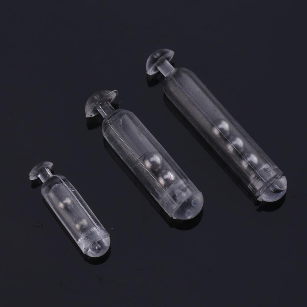 Transparent Fishing Lure Insert Tube with Metal Ball Lure Insert Fishing Rattles Fly Tie Tying