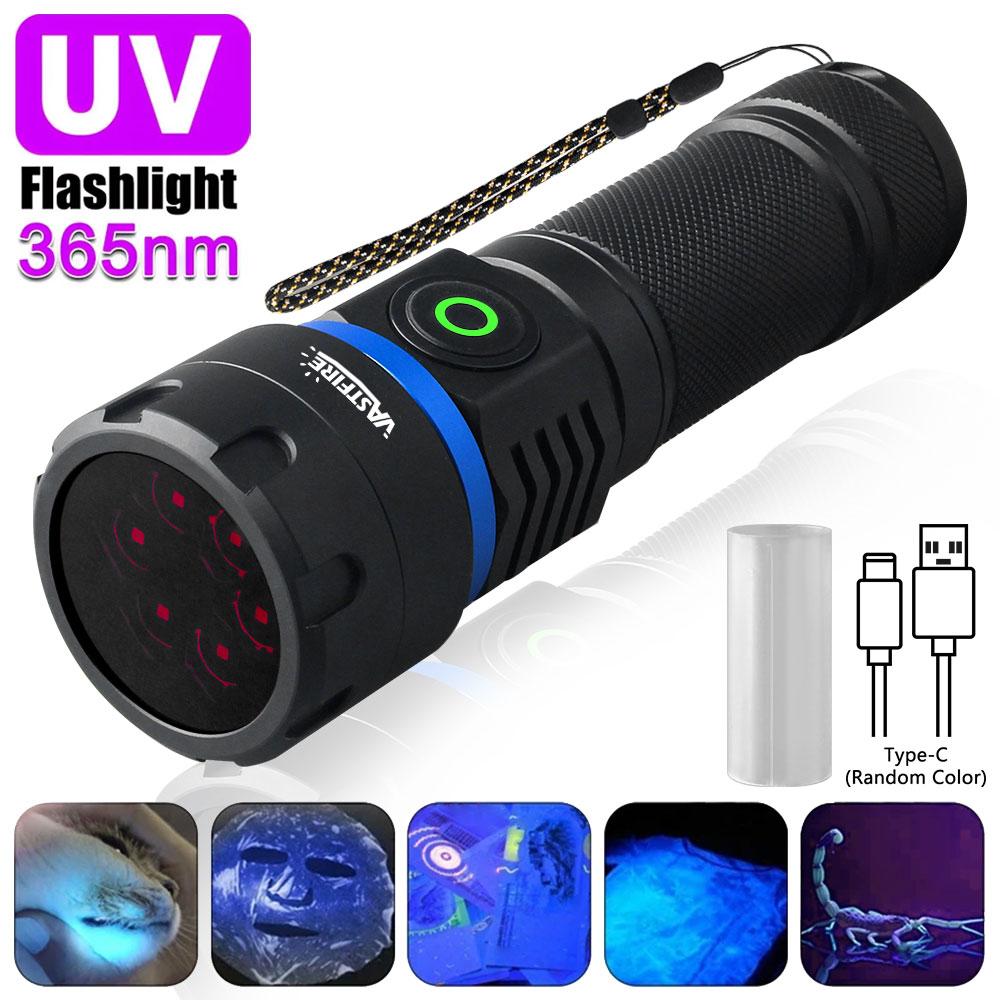 60 Вт 6 светодиодов УФ-фонарик перезаряжаемый водонепроницаемый фиолетовый фонарь Blacklights ультрафиолетовый свет для детектора пятен мочи домашних животных