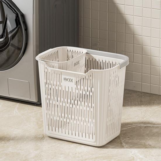 Корзина для белья Дышащая сетчатая корзина для хранения с ручкой Корзина для грязной одежды со встроенной корзиной для нижнего белья для одежды, игрушек, ванной комнаты, стирки