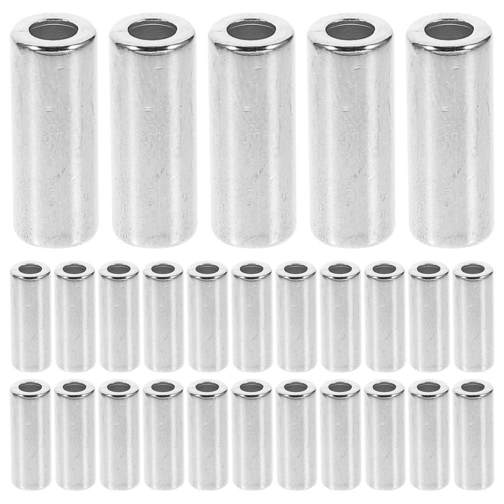 30Pcs Metal Rope Cord Lock Tube Beads Alloy Cylinder Cord Stopper for Drawstring Sweater Hats Plants Basket Lanyard DIY Macrame