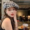 Винтажный клетчатый берет для детей, весна и осень, тонкая, 2024, новая милая шляпа художника, маленькая восьмиугольная шляпа