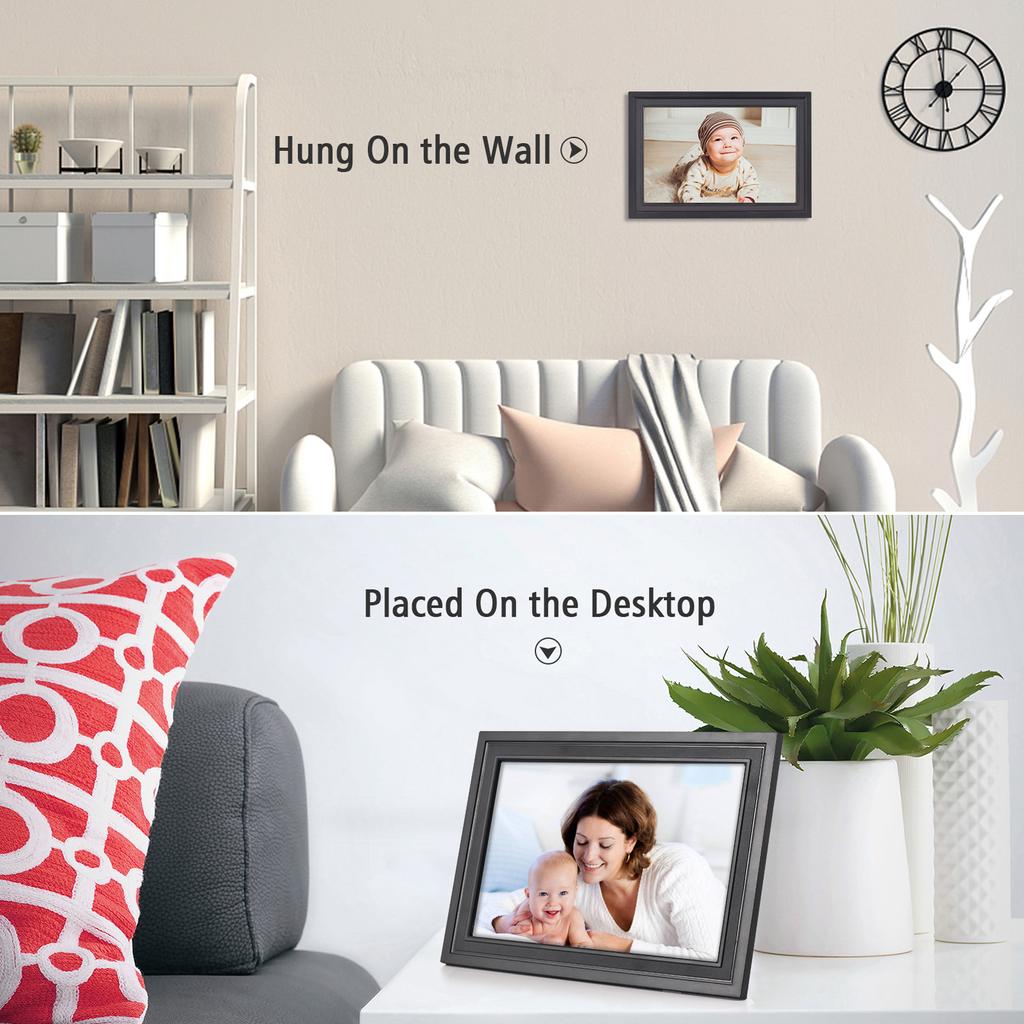 Andoer 10,1-дюймовая цифровая фоторамка с Wi-Fi, облачная цифровая фоторамка, TFT-экран, сенсорное управление, 16 ГБ