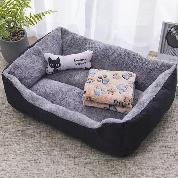 Winter Warm Pet Bed: Square Sofa for Small/Medium Dogs & Cats