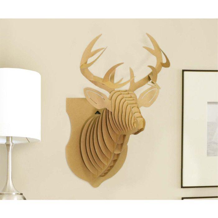 Maquette en carton à assembler Trophée Cerf 31 x 54 x 30 cm