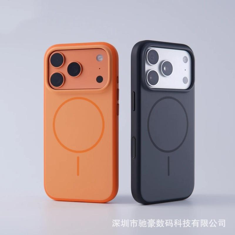 Применимо к iPhone17promax Xingyu оранжевый матовый магнитный чехол для мобильного телефона 16 ощущение кожи всесторонний противоударный однотонный чехол 15