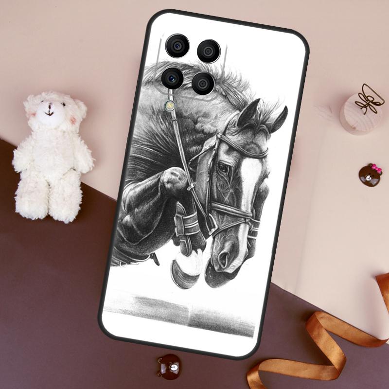Чехол-скетч с лошадью для Samsung Galaxy M32 M52 M14 M54 M13 M33 M53 M56 M36 M16 M31 M11 M12 M35 M55 M15 M06
