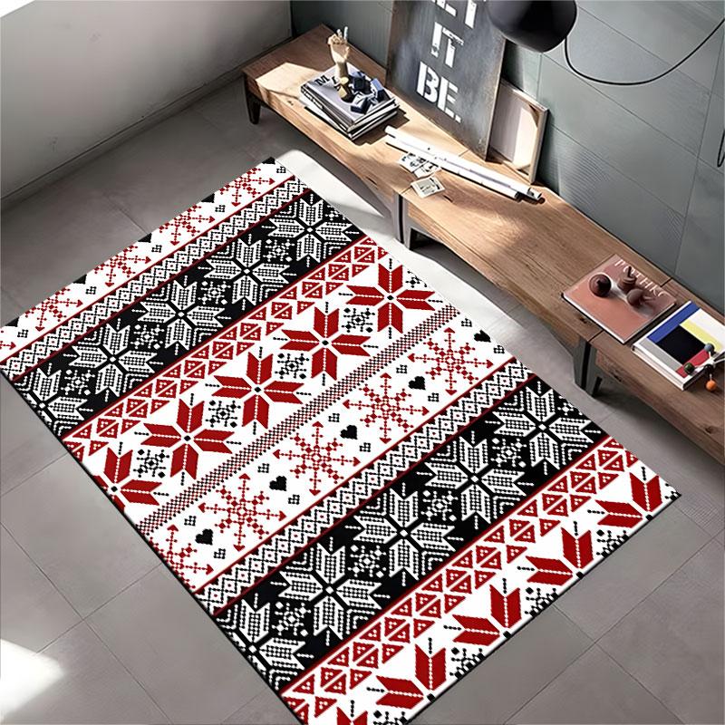 Nordic Snowflake Pattern Carpet suitable as a non-slip mat for the living room or bedroom sofa