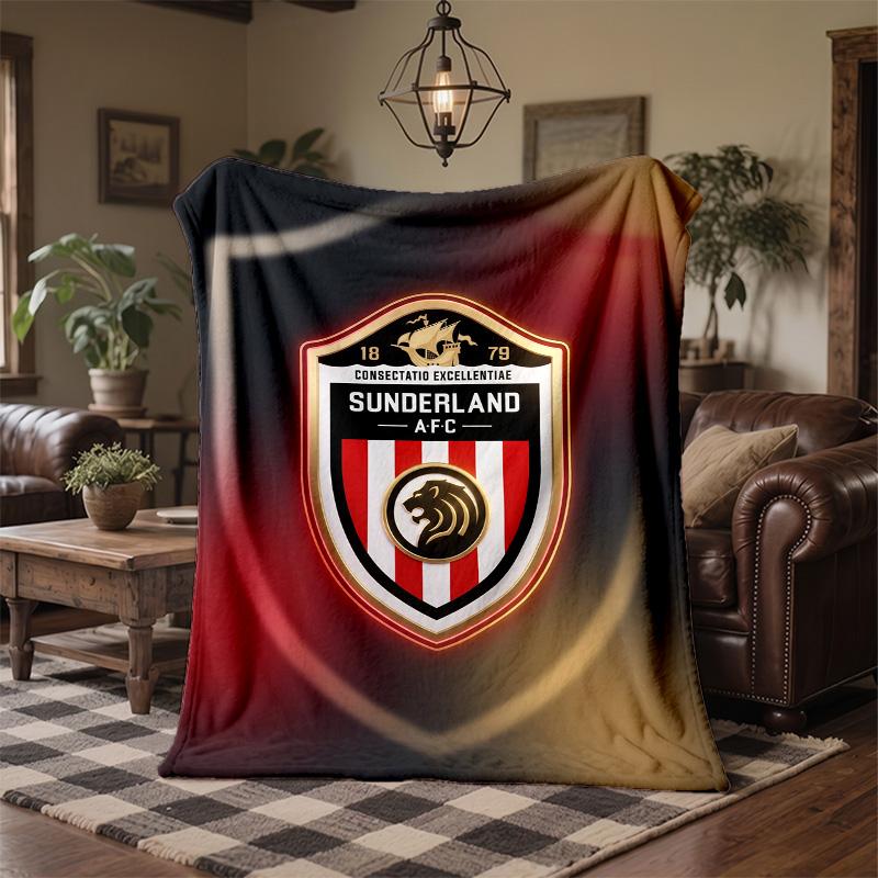 Sunderland Football Print Flannel Blanket Soft Warm Sofa Bed Throw Blanket For Home Office Bedroom