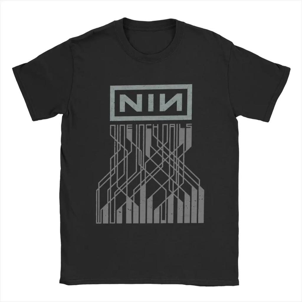 Nine Inch Nails NIN T Shirts Men Cotton Funny T-Shirt Crewneck Tee Shirt Short Sleeve Tops Big Size