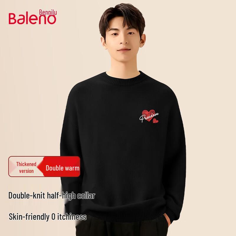 Baleno Men's JPB Red Heart Half-Turtleneck Sweater