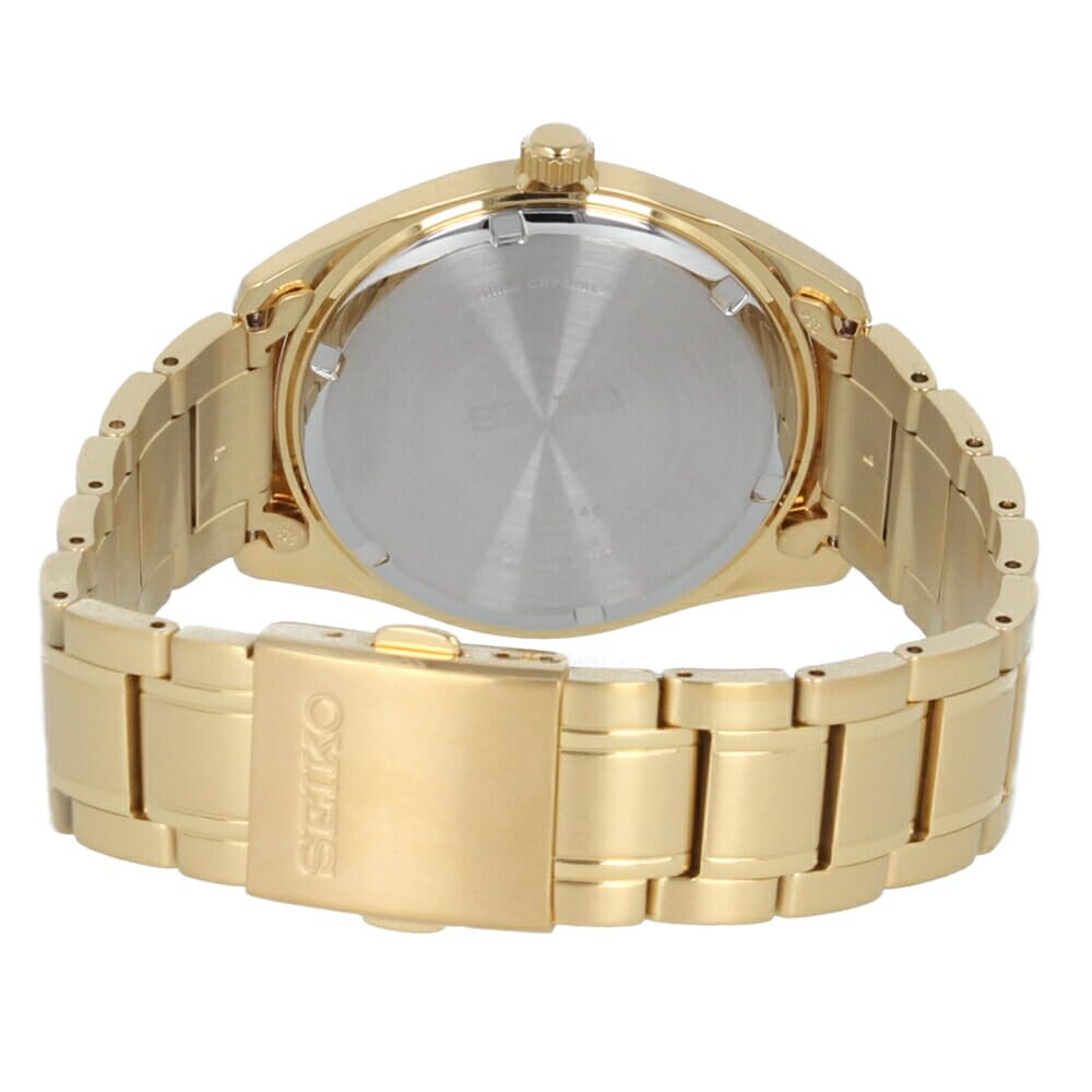 SEIKO Men's Three-Hand Quartz Watch Gold/White, Stainless Steel - SUR314P