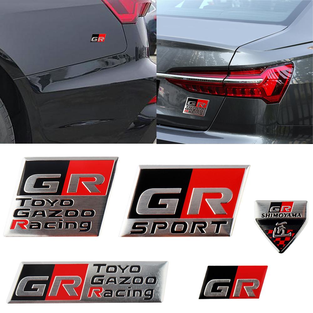 3D Aluminum GR SPORT GAZOO RACING Badge Car Body Trunk Sticker for Toyota Yaris Prius Rav4 Land Cruiser Highlander TRD Corolla
