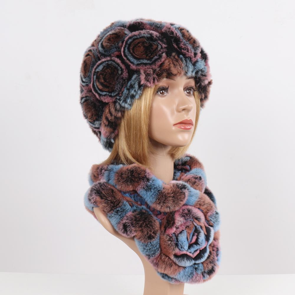 Новые женские зимние наборы шапка и шарф из натурального теплого меха кролика рекс, вязаные шапки и шарфы из натурального меха, муфта