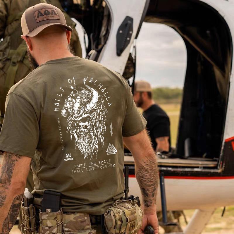 НИШЕВЫЙ Мужской Хлопковый Футболка с Коротким Рукавом Viking Warrior Американский Крутой Парень Футболка с Коротким Рукавом Летний Тактический Военный Фан Топ Мужской