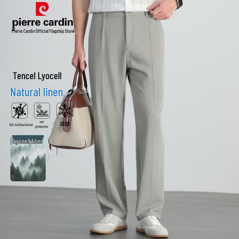 Pierre Cardin Мужские повседневные брюки свободного кроя, прямые, широкие, из смесовой ткани с лиоцеллом