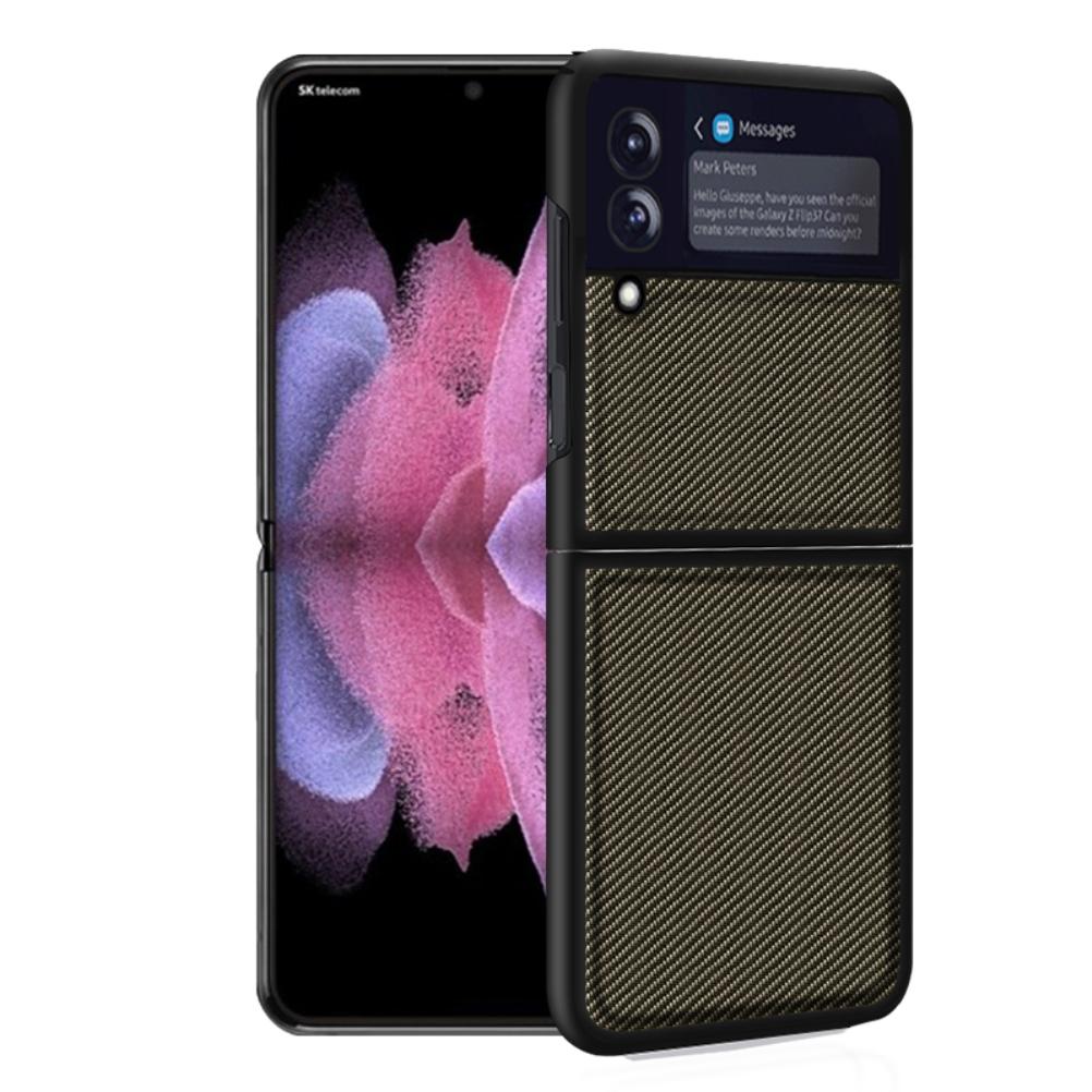 Чехол из углеродного волокна для Samsung Galaxy Z Flip 3 Ударопрочный Полное покрытие