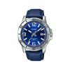 CASIO Casio Standard Мужские Часы MTP-VD01L-2B Детские Мальчики Дешевые Casio Чипкаши Аналоговые Дата Синий Серебристый Кожа Кожаный Ремешок Зарубежная Модель