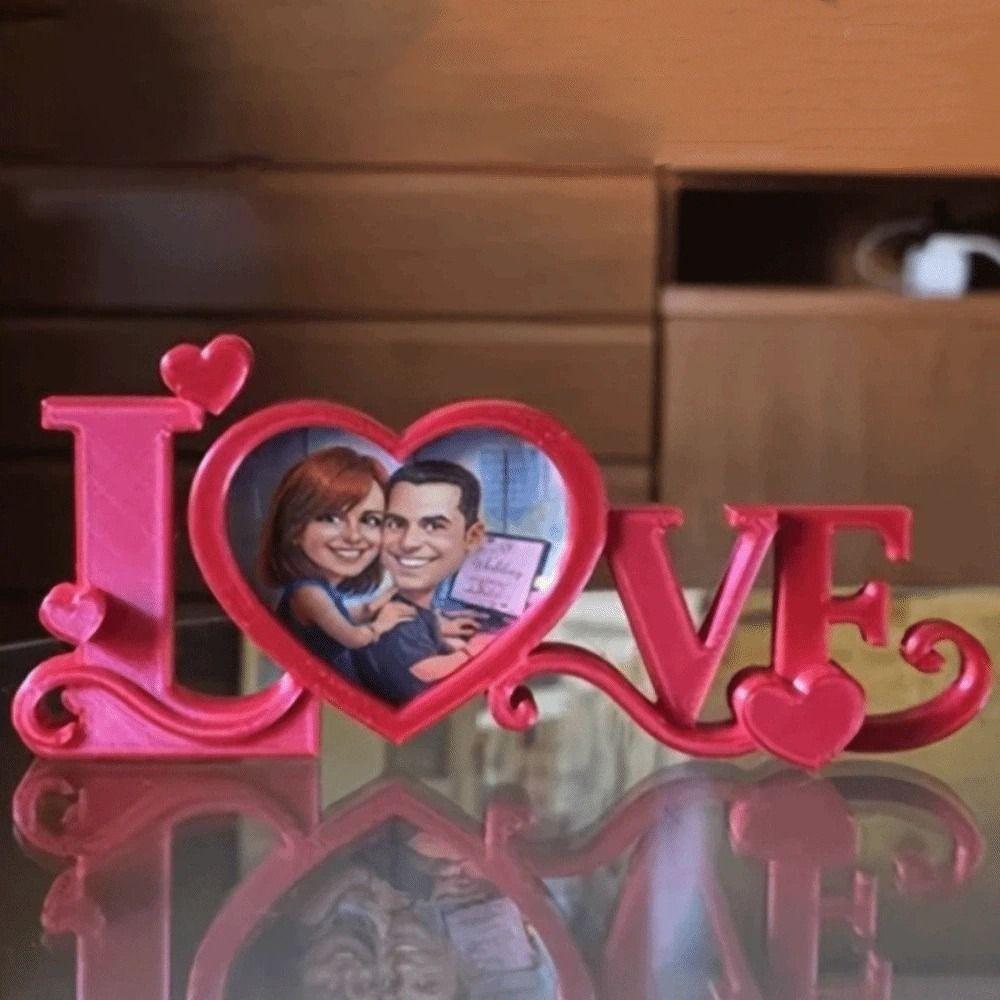 3D Printed Photo Stand Heart Shaped Picture Display Stand Photo Holder  Desktop Display