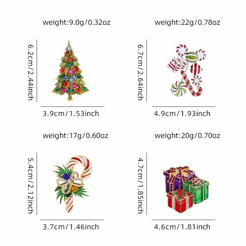 Christmas Series Brooch New Year Christmas Gift Box Suit Jacket Brooch Chest Flower
