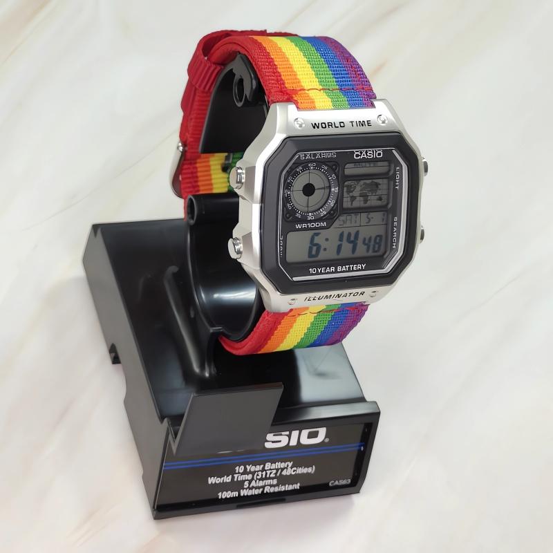 Casio Унисекс ПОДРОСТКОВЫЕ Черные Часы AE-1200WH-1A(Watch3--)
