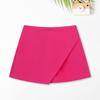 Летние женские шорты, юбка с высокой талией, сплошной цвет, асимметричный, мягкий, дышащий, трапециевидный, с защитой от воздействия, потайная боковая застежка-молния, пляжные мини-мини