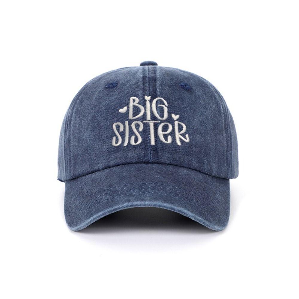 Fashion Washed Cotton Big Brother Big Sister Caps Adjustable Vintage Siblings Baseball Hats Breathable Dad Hat Gifts