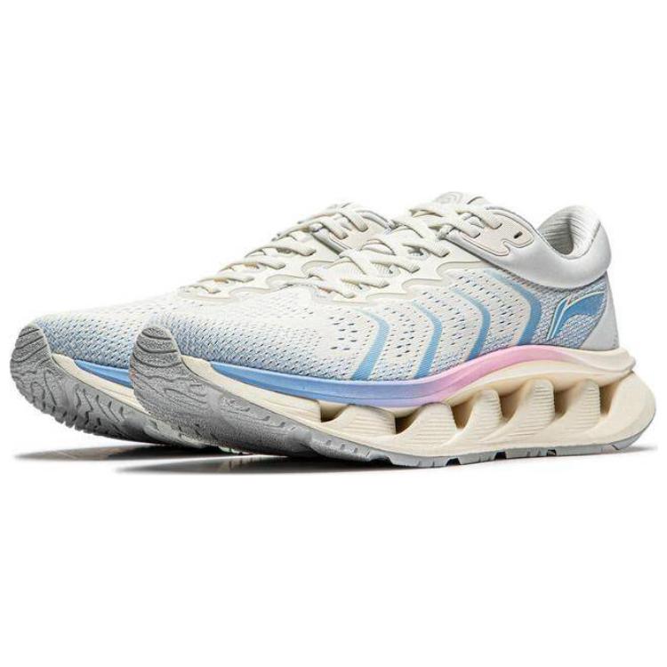 Li Ning Амортизация, Износостойкие Низкие Повседневные Беговые Кроссовки Мужские Бело-Синие AZGU005-7
