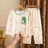 Children Cotton Pajama Set Girls Long Sleeve Sleepwear Home Clothes Cute Print