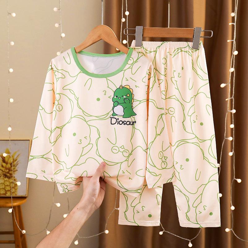 Children Cotton Pajama Set Girls Long Sleeve Sleepwear Home Clothes Cute Print