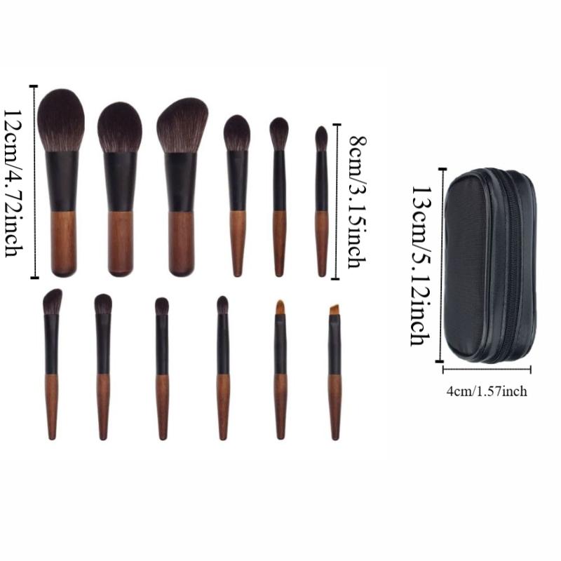 12Pcs Lip liner Mini Makeup Brush Set Wood Eye Brow Roller Brush Eyeshadow Make Up Kit  Beauty