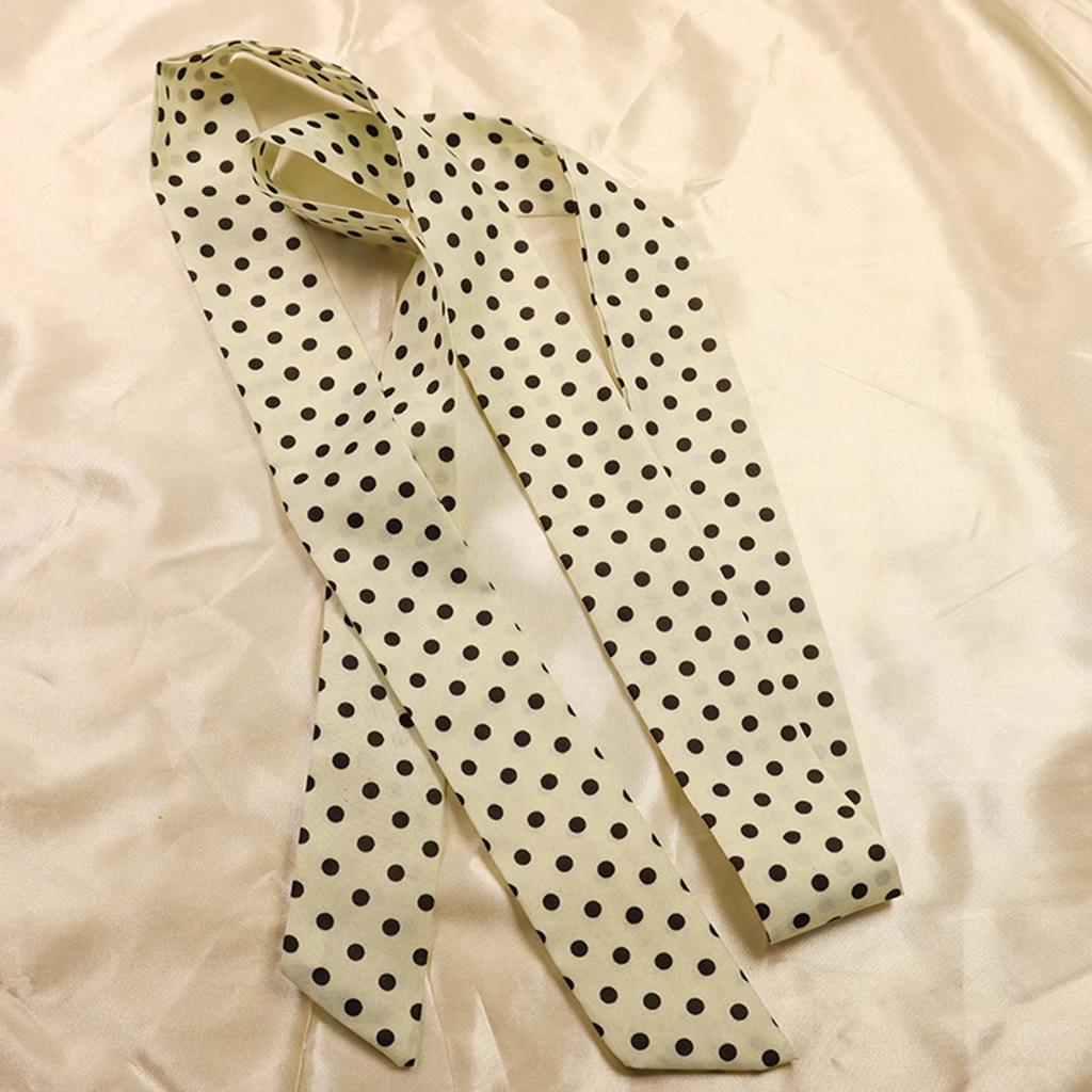 Fashion Dot Ribbon Silk Scarf Women Thin Neck Scarves Lady Small Shawls Bandana Narrow Female Neckerchief Dress Accessories