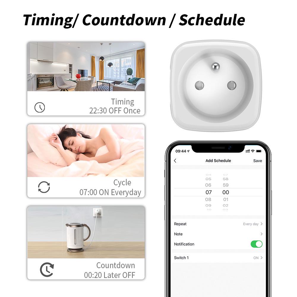 Умная WiFi-розетка Tuya с голосовым управлением и дистанционным управлением по времени