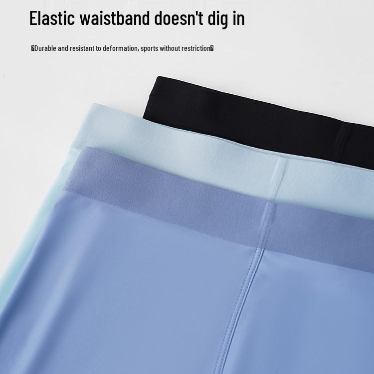 Men's Cool Ice Silk Mid-Waist Seamless Underwear - Breathable, High Elasticity, Antibacterial, Thin Design