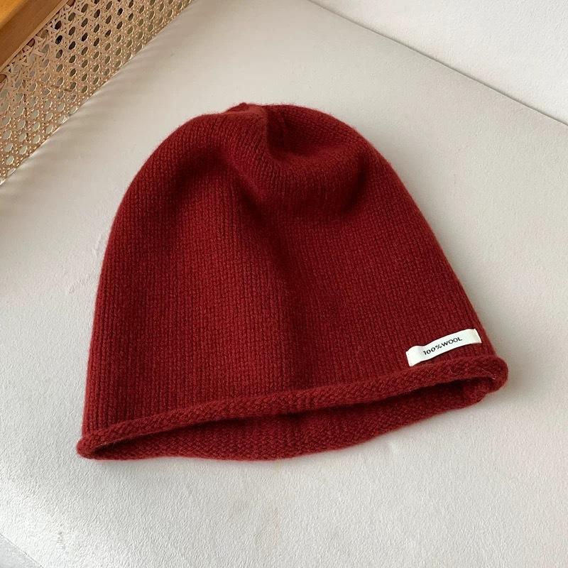 % Wool~ Internet celebrity atmosphere heap hat big head circumference men and women autumn and winter warm advanced cold hat show small face