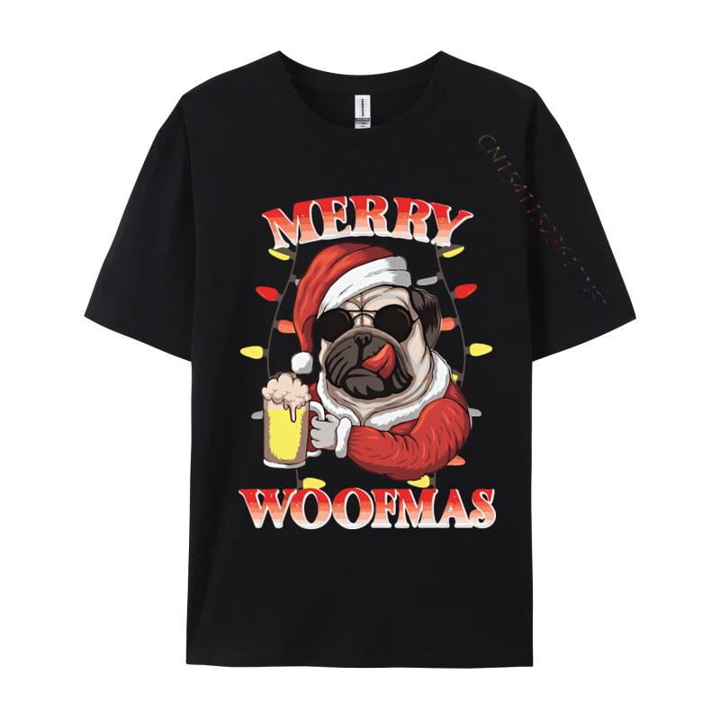 Merry Woofmas Christmas Funny Dog Santa Tshirt Printed T Shirts Unisex Tshirts Unisex Distinctive Design Tops Designer T Shirt