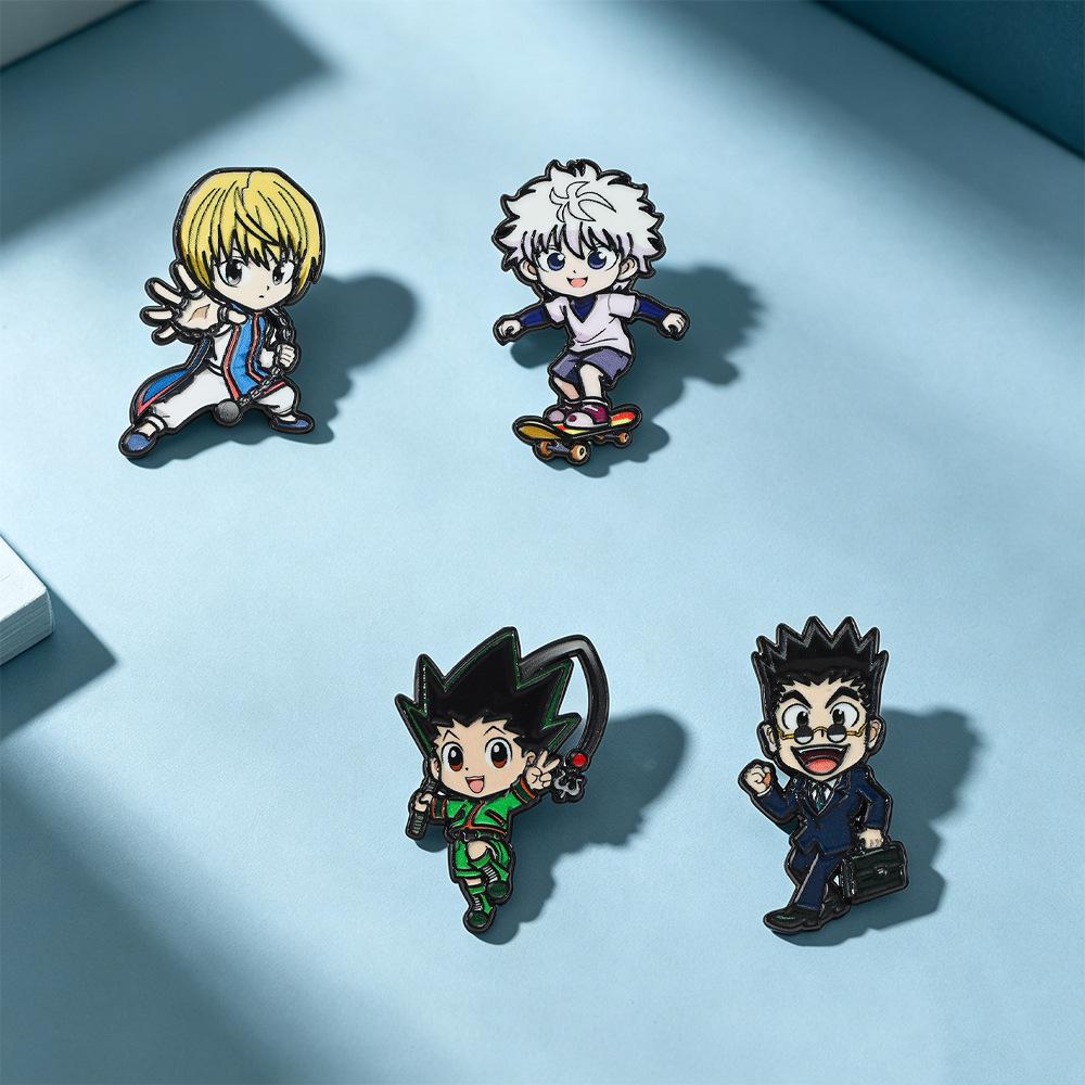 Hot New cute animation anime film and television peripheral cartoon full-time hunter cute character brooch zinc alloy badge gift