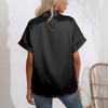 Summer Silk Shirts Women Button Up Satin Blouse Loose Office Short Sleeve Ladies Tops Casual Shirt Elegant 26103