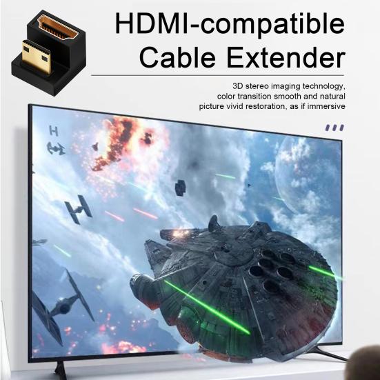 HDMI-совместимый угловой адаптер-удлинитель с углом 90 градусов, штекерный, 8K 60 Гц