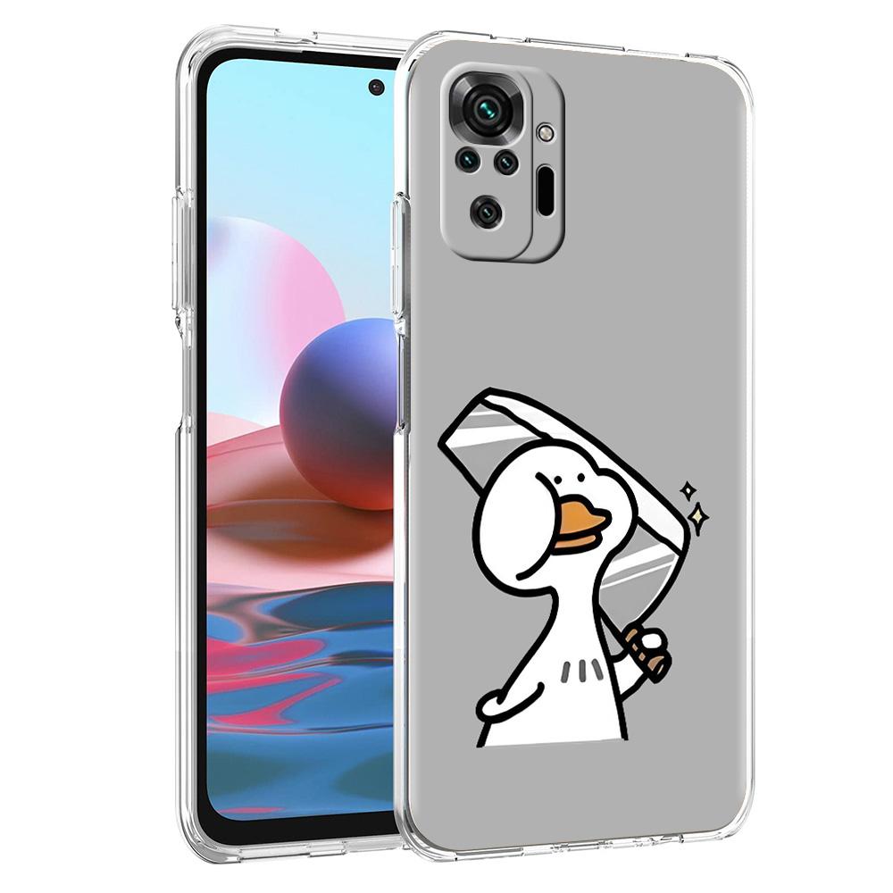 Чехол для телефона для Xiaomi Redmi Note 15 14 5G 13 12 10 11 Pro Plus 4G 14C 13C 12C Мягкий ТПУ чехол Смешная Милая Утка Модный Парный