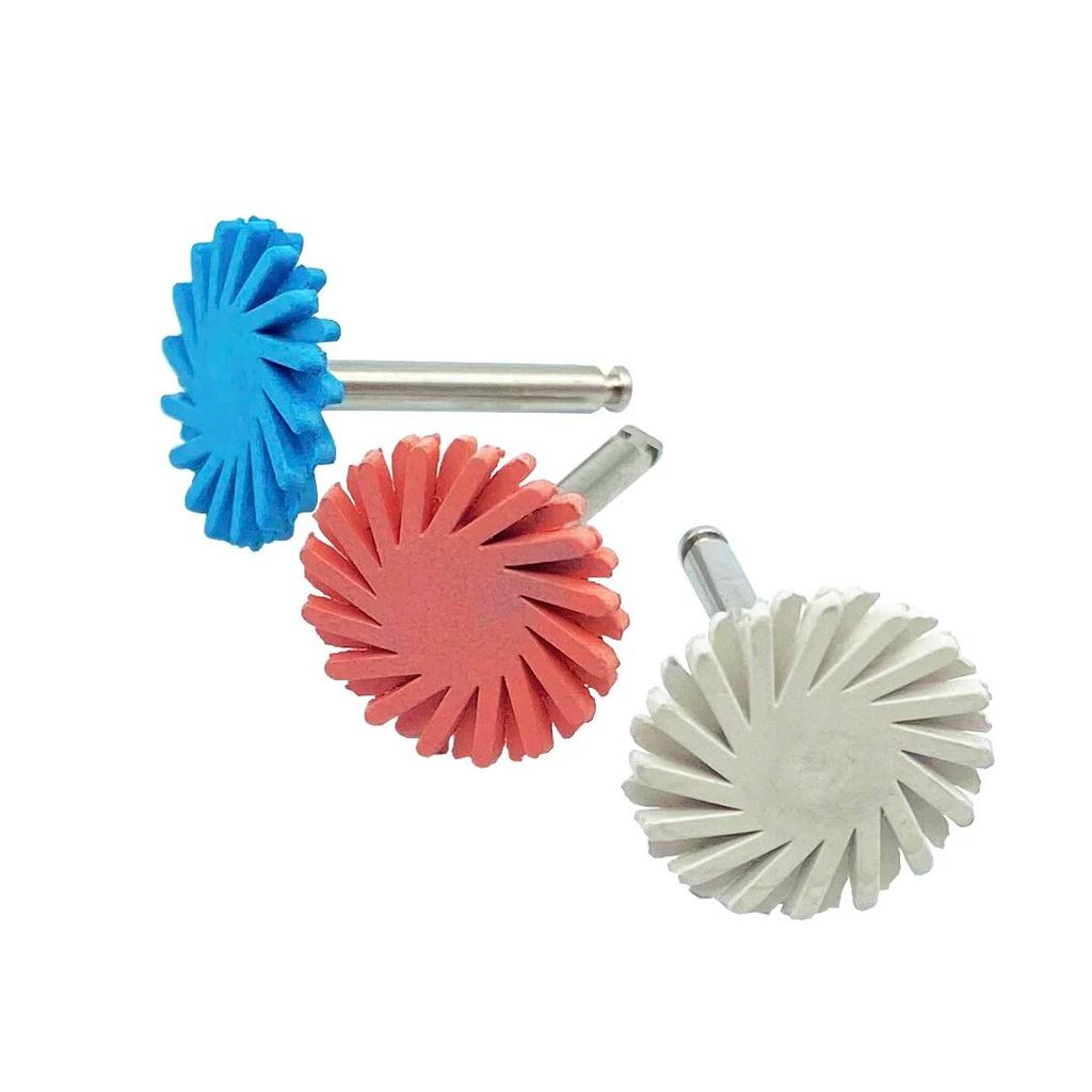 6 шт./упак., стоматологический резиновый полировщик, композитная плоская стоматологическая щетка для полировки, алмазная система для полировки, RA диск, комплект колес 14 мм