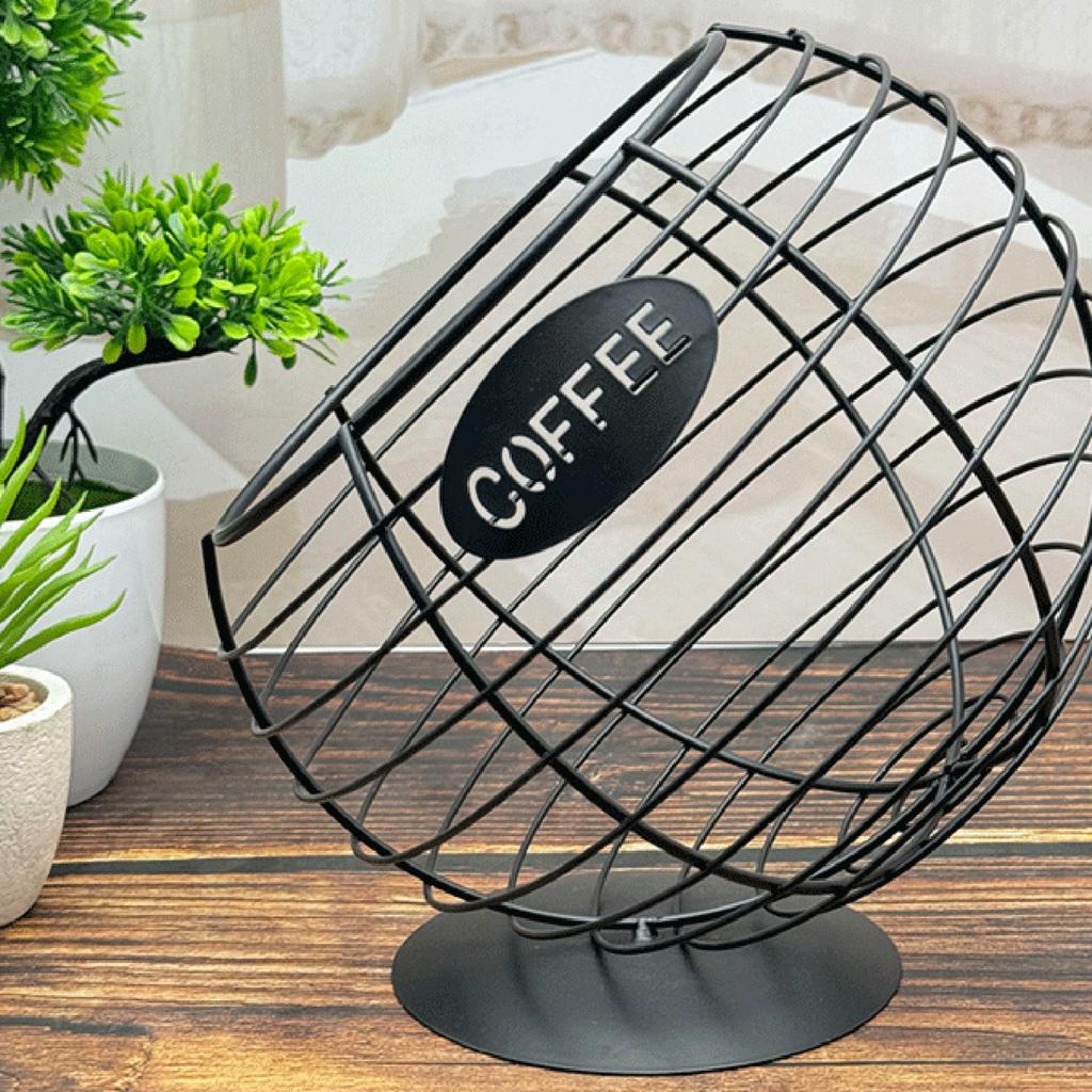 Корзина для хранения фруктов Iron Art, большая емкость, органайзер для кофейных капсул, диспенсер для капсул эспрессо для кухонной столешницы