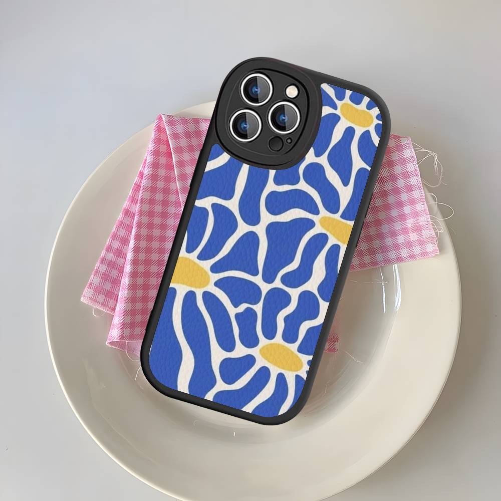 Цветочный Абстрактный Рынок Чехол для Телефона Для IPhone 16 15 14 13 12 11 Pro Max Plus Кожаная Крышка