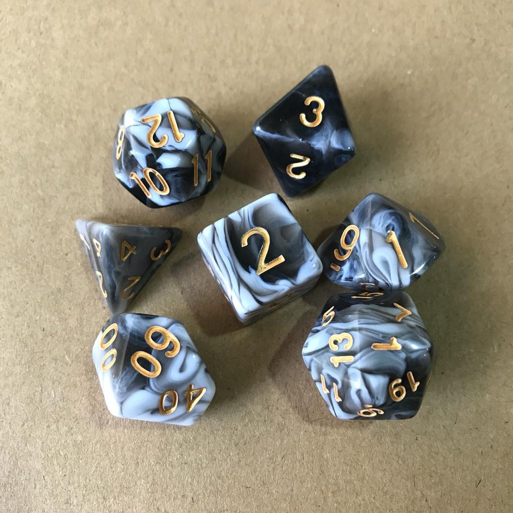 7 шт./лот, многогранные игральные кости из смолы D&D D4 D6 D8 D10 D% D12 D20, многогранные игральные кости TRPG, настольные игры