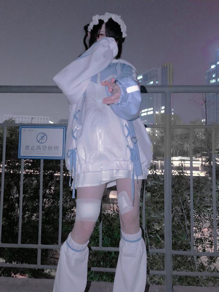 90-е Harajuku Kawaii пуловер бандажная толстовка Y2k эстетика толстовки женские E-girl гот уличная одежда топ